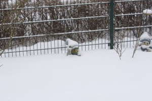 Aufgenommen im Februar 2010. Selber Garten, selbe Figur.