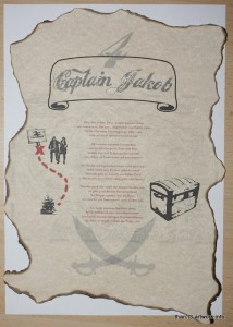 Die fertige Einladungskarte für das Piratenfest ;)